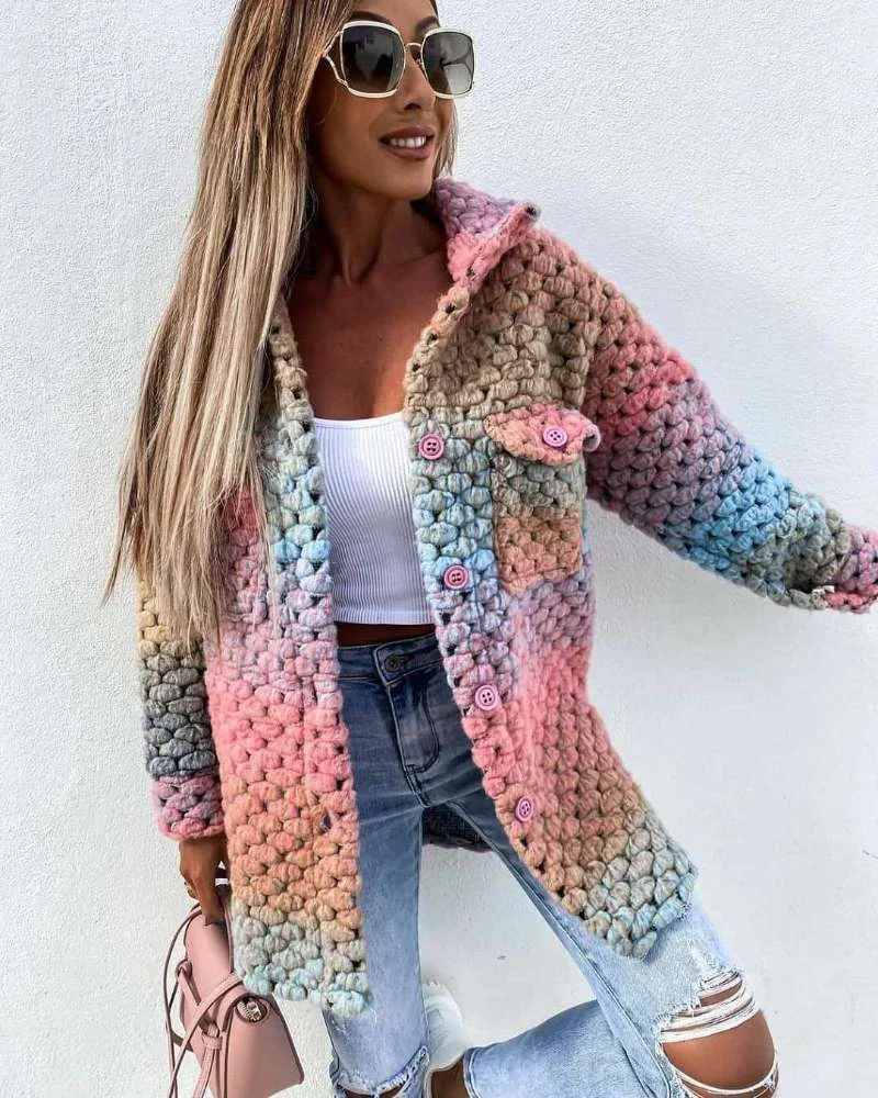 New Fashion Printed Women's Woolen Coat