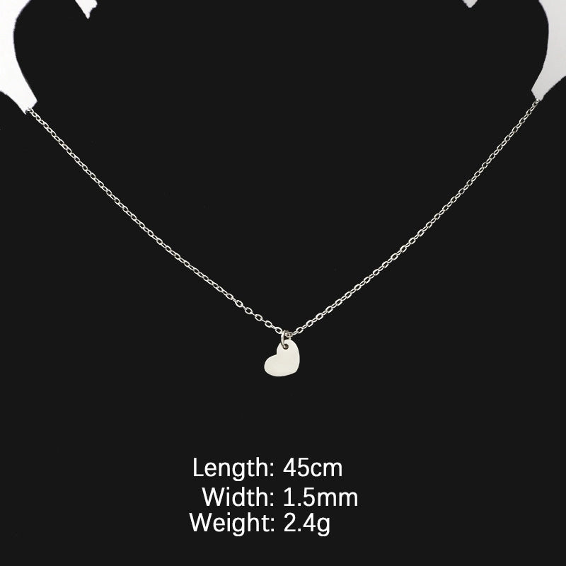 Stainless Steel 18K Gold Plated Minimalist Commute Heart Shape None Pendant Necklace