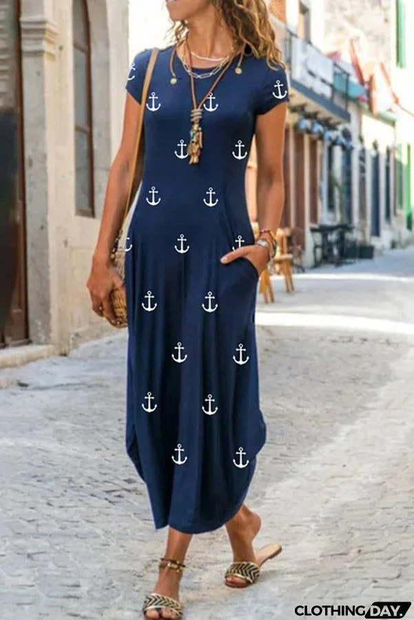 Ada Ethnic Floral Pocketed Daily /vacation Stretch Midi Dress