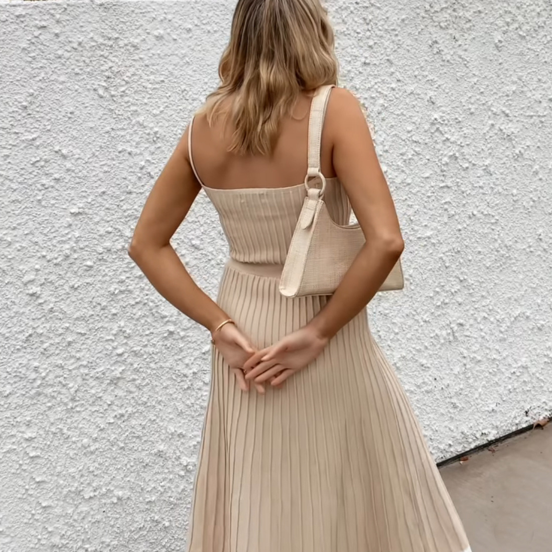 Ootddress Backless Ribbed Maxi Dress For Women Summer New Holiday Party Stretch High Waist Bodycon Maternity Dresses Knit Sundress