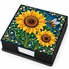 PU 5D Pearl Diamond Painting Kit Note Box DIY Diamond Art Notepad Box with 160 Sheets of Paper (Sunflower)