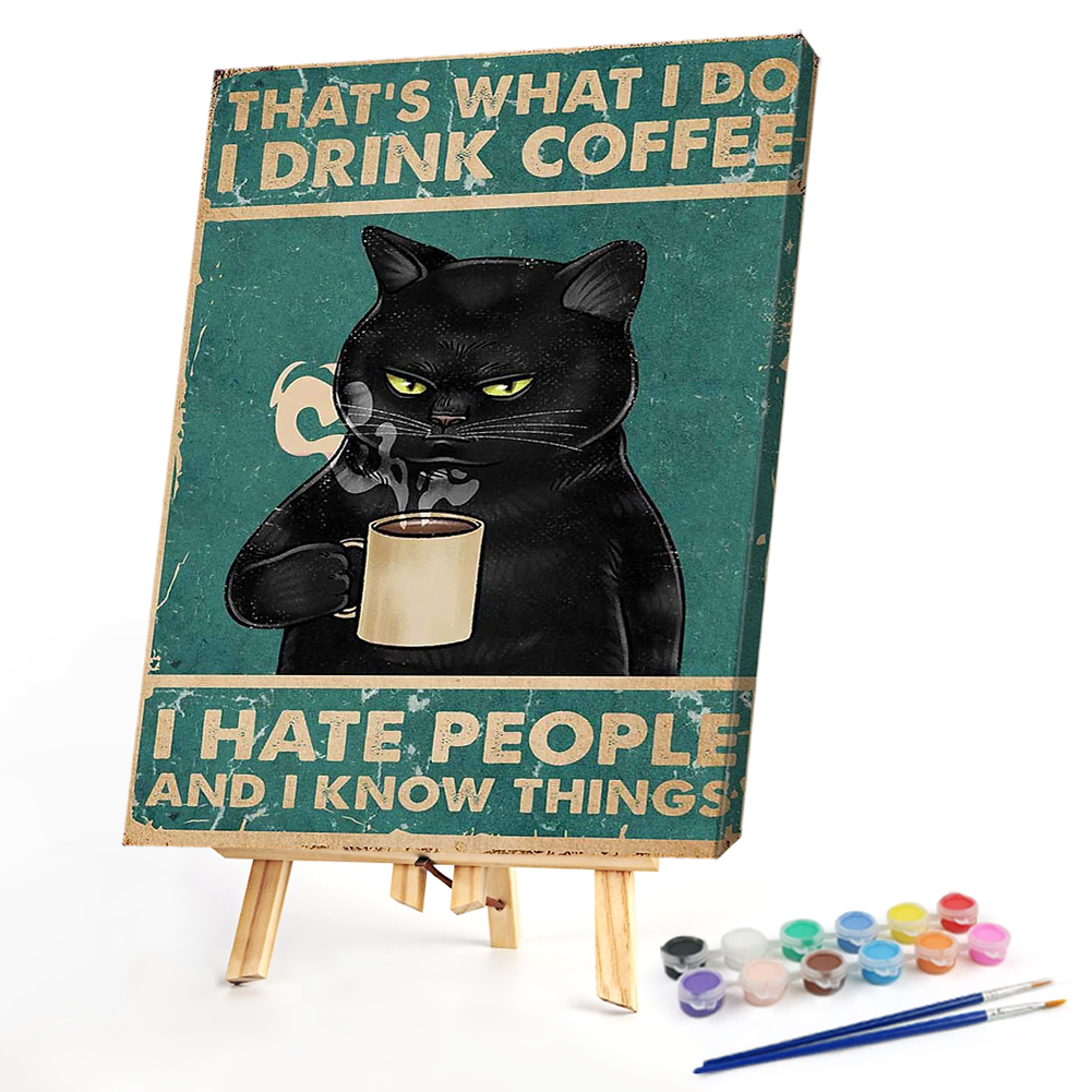 

40*50CM - Paint By Numbers - Cat Drinking, 501 Original