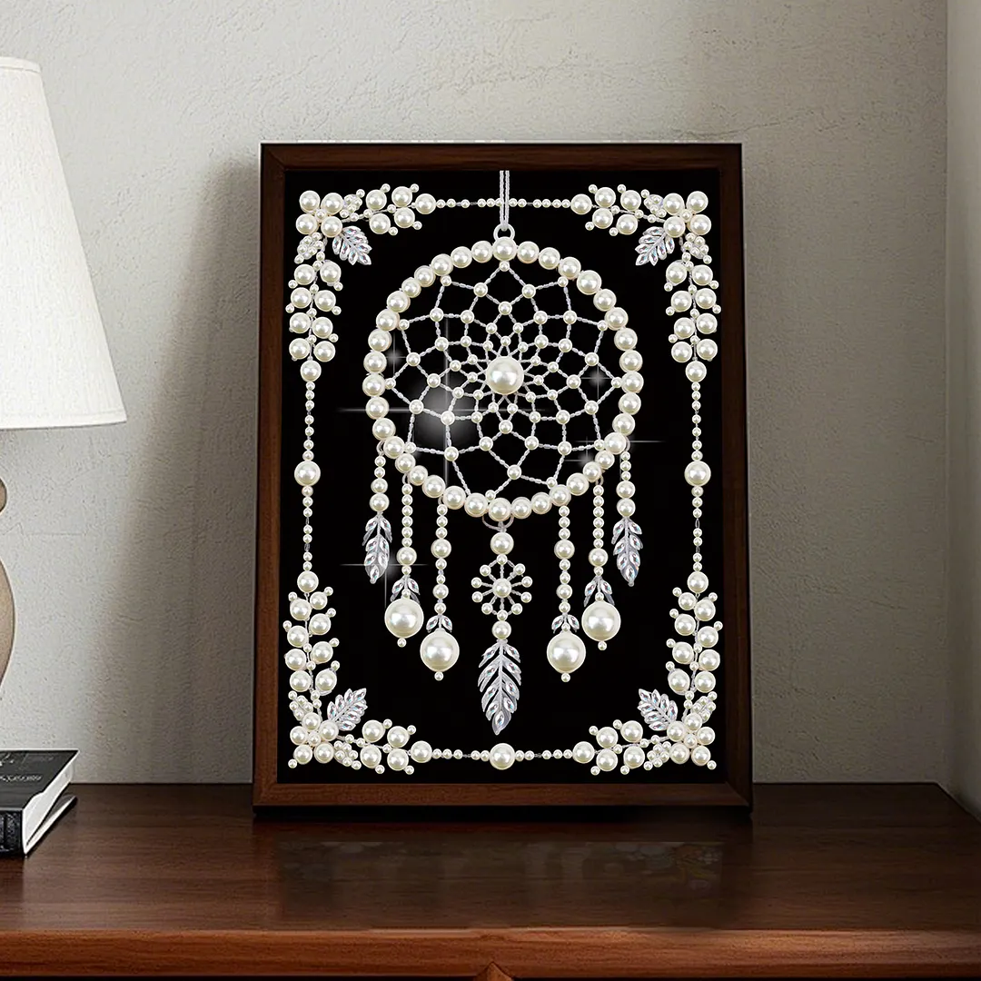 Dreamcatcher Special Shaped DIY Partial Drill Diamond Art Pearl Painting Kit for Adults Beginners Home Decor Art Craft Pearl Diamond Painting 30x40cm