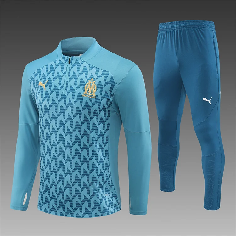 2024-25 Marseille Green Camouflage Half-zip Training Jersey