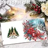 6pcs Poinsettia DIY Diamond Painting Cards Art 15x15cm for Adults