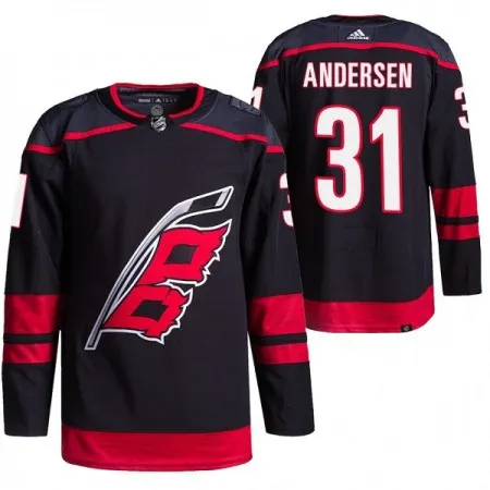 Men's Carolina Hurricanes #31 Frederik Andersen Black  Alternate Pro Stitched Jersey
