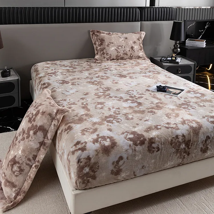 Light Beige Milk Velvet Fitted Sheet &ndash; Comfortable, Warm, Breathable, Soft And Warm Bedding Sheets For Bedroom Guest Room Dormitory With Deep Pockets
