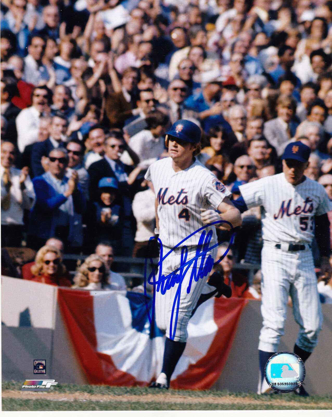 RUSTY STAUB NEW YORK METS ACTION SIGNED 8x10