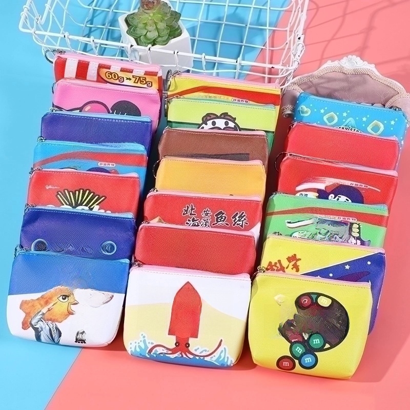 Unisex Solid Color Pu Leather Zipper Coin Purses