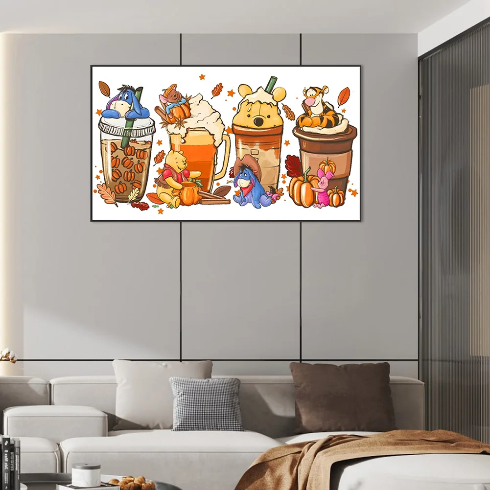Diamond Painting - Full Round Drill - Winnie the Pooh Drinks(Canvas|70*40cm)