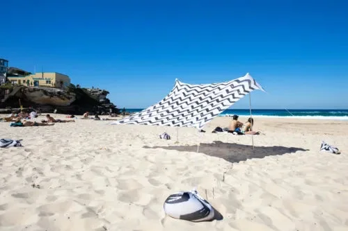 Dronehint NEW Swell Beach Tent | OZoola Shelter w Sandbags | UPF 50+ Canopy Sun Protection