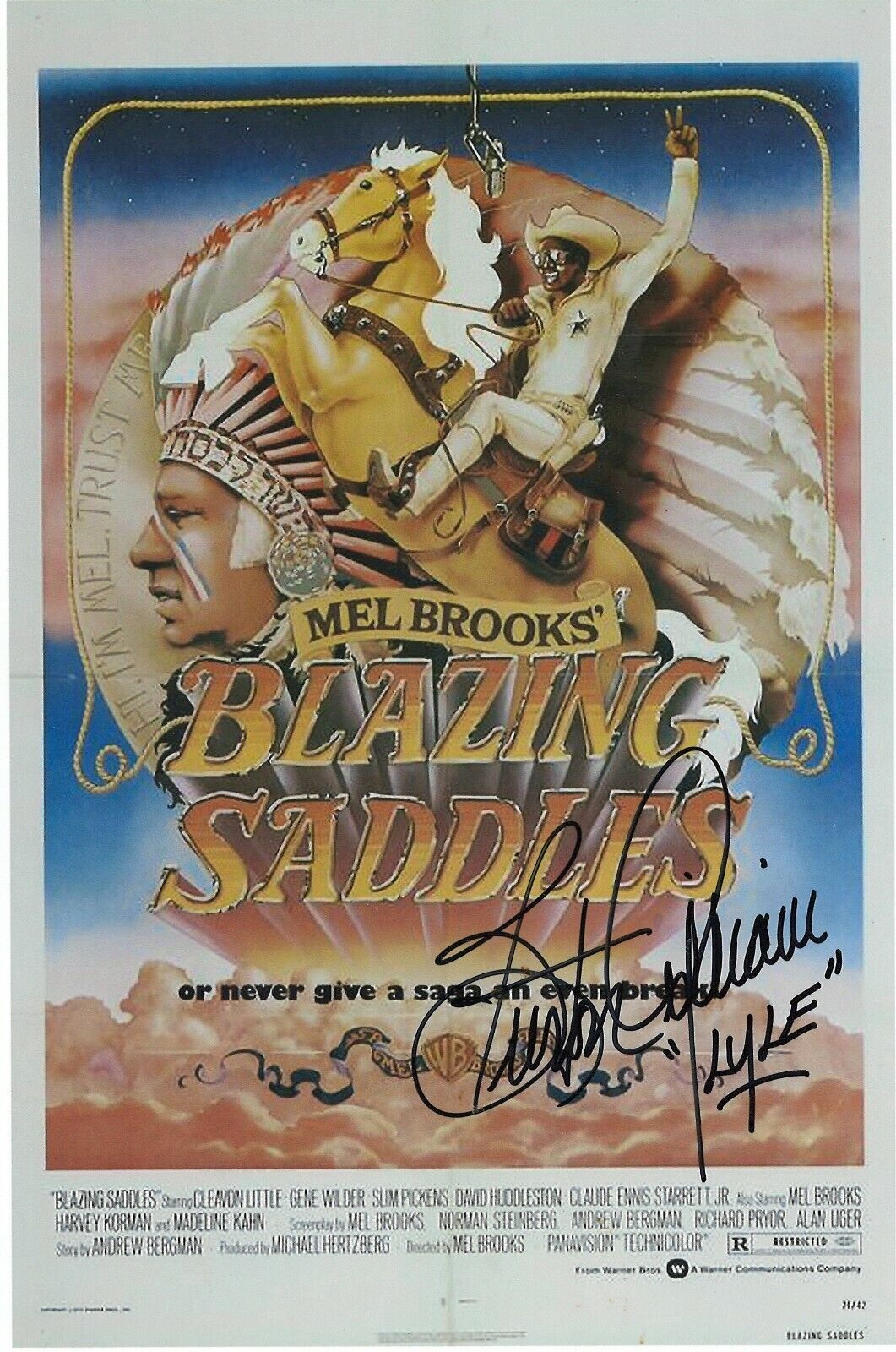 BURTON GILLIAM LYLE BLAZING SADDLES & FLOYD PAPER MOON RARE SIGNED Photo Poster painting