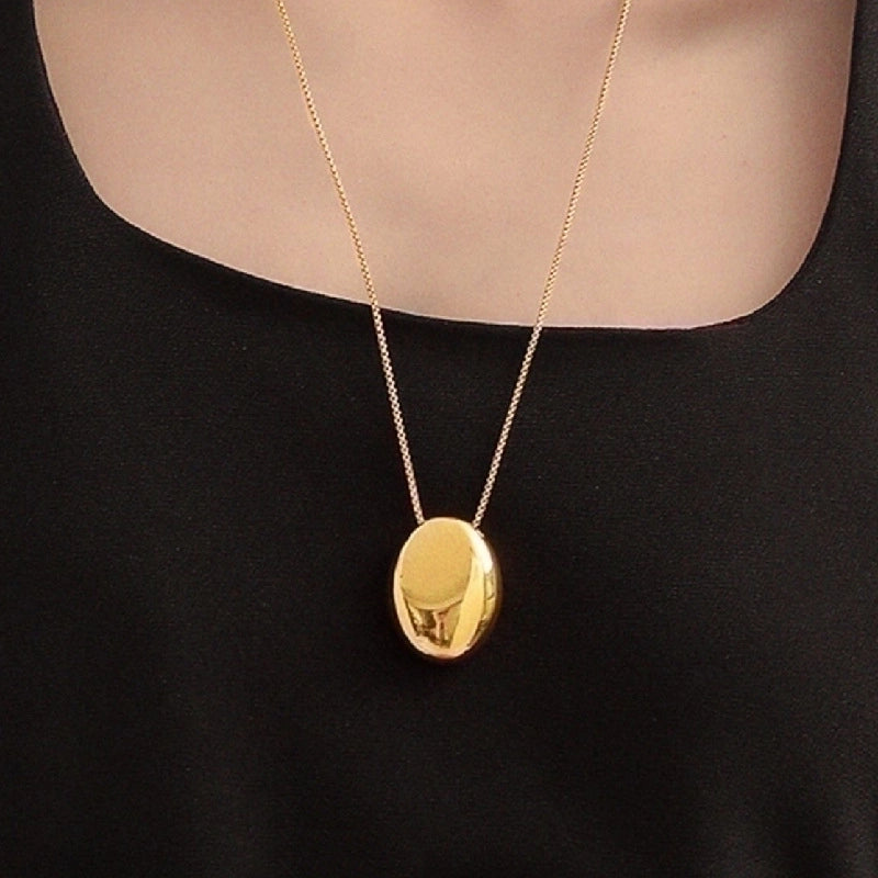 Minimalist Classic Style Water Droplets Titanium Steel Plating Pendant Necklace