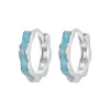925 Sterling Silver Blue Flower Ear Buckles