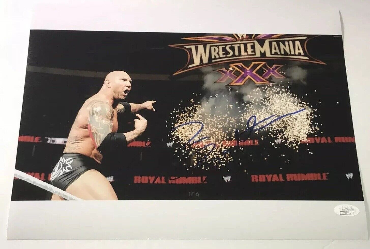 DAVE BAUTISTA Signed WRESTLING WWE Wrestlemania 11x14 Photo Poster painting Autograph JSA COA