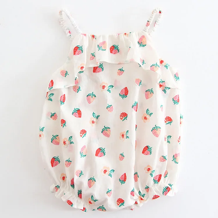 Baby Strawberry Strap Newborn Bodysuit