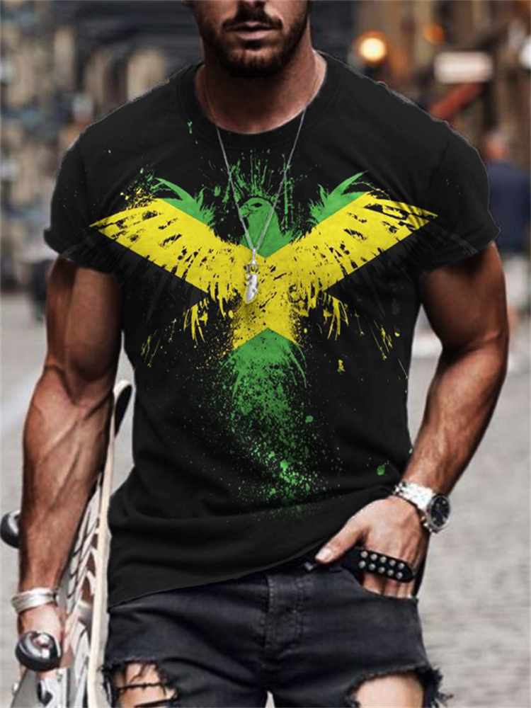 Jamaica Eagle Reggae Spirit Short Sleeve T Shirt wearshes