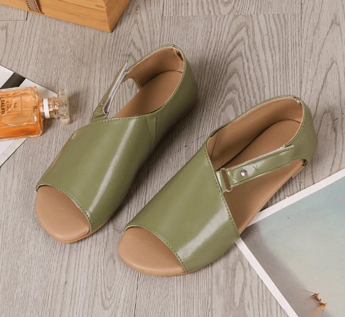 Gioiacombo™ 2022 moda donna estate scarpe sandali piatti in pelle sandali con cinturino con fibbia sandali a bocca di pesce