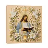 (20x20cm)Religion Jesus with Holy Bible DIY Pearl Painting Art Kits With Inner Frame Pearl Gem Paintings Picture Arts Craft for Adults Beginners Home Wall Decor