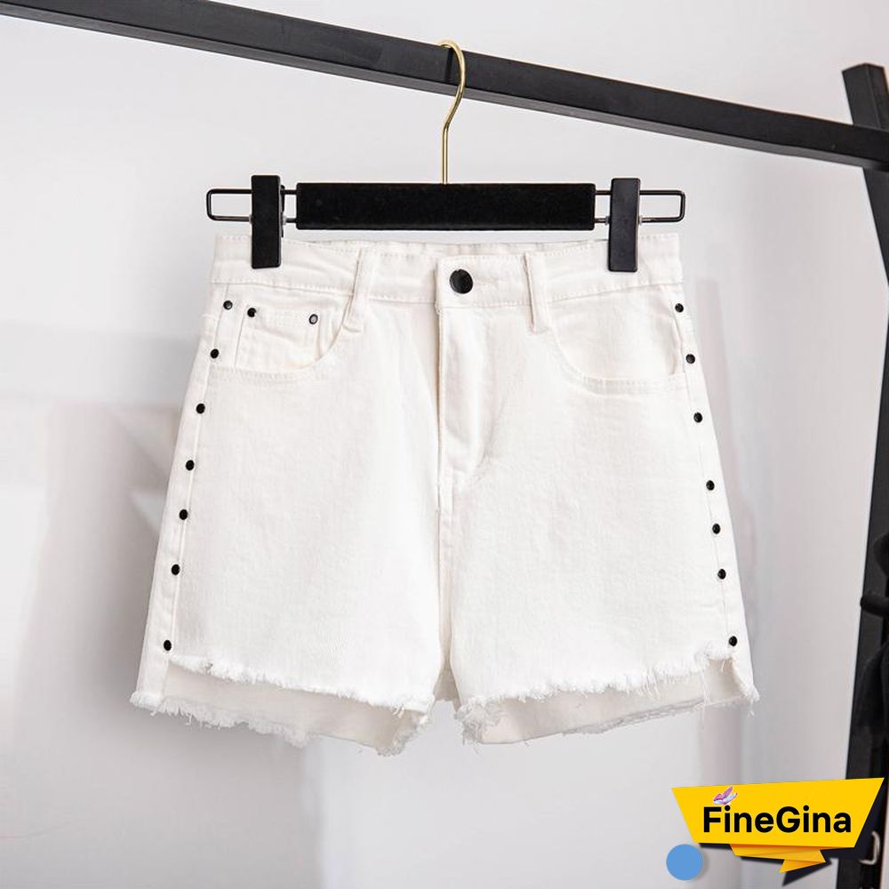 Stripe Knit Tee+Denim Shorts P15526