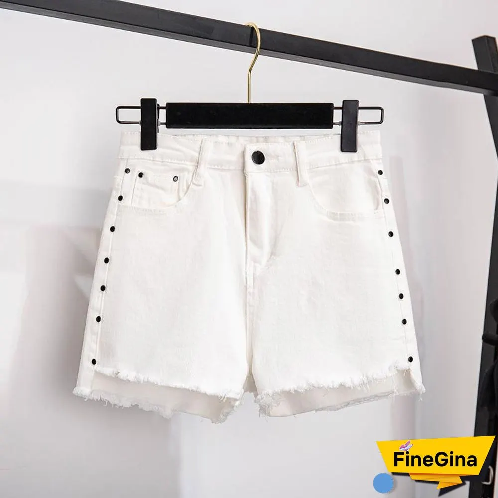 Stripe Knit Tee+Denim Shorts P15526