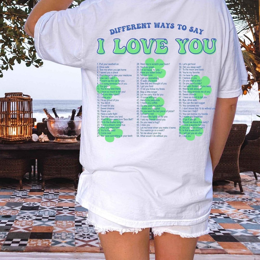 Women's Ways To Say I Love You Floral Cotton Oversized T-Shirt