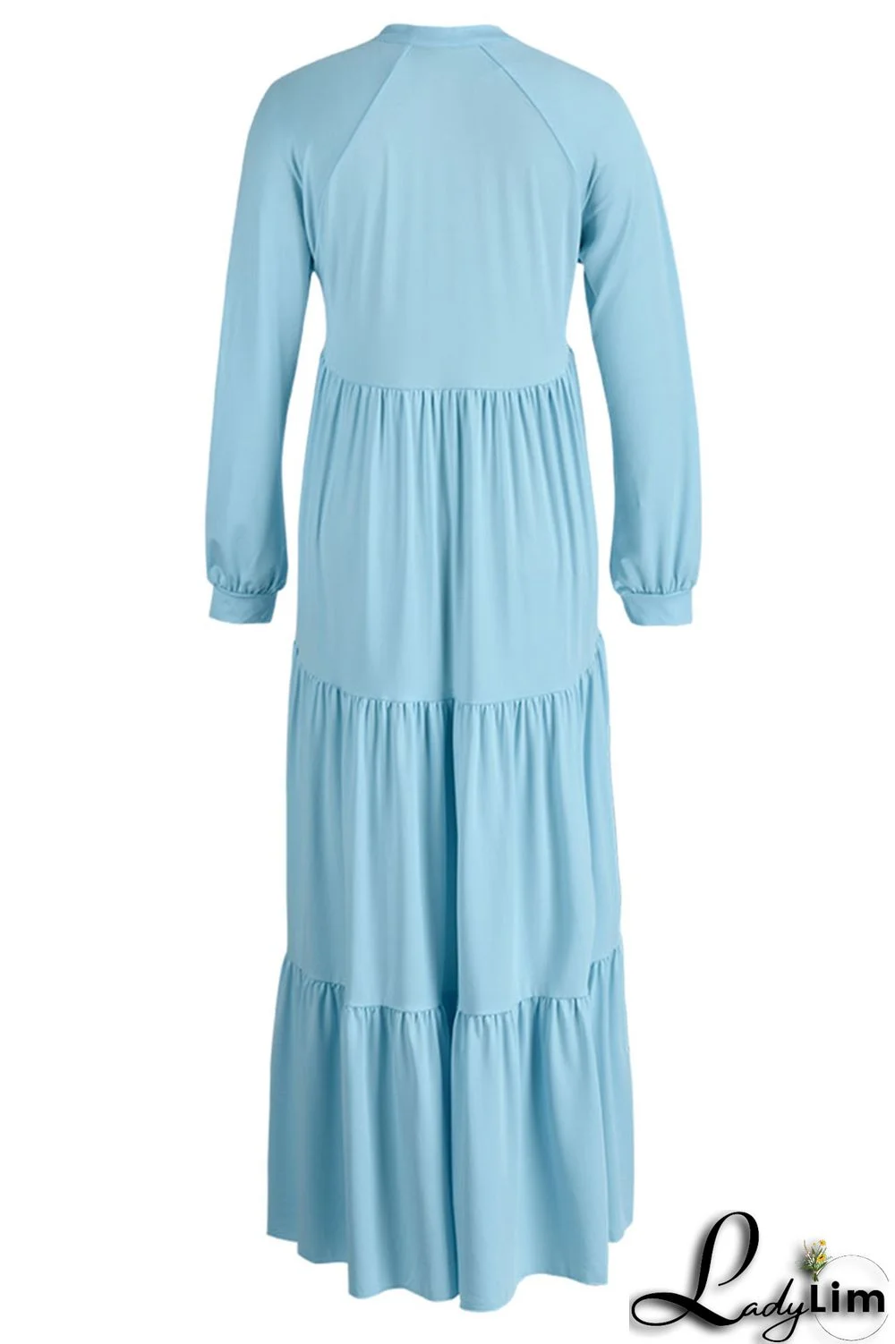 Apricot Casual Solid Patchwork Fold O Neck Straight Dresses