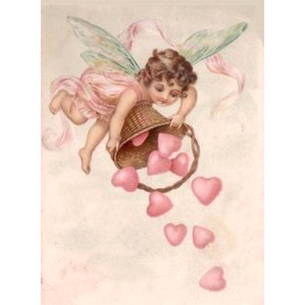 

30*40CM - Round Drill Diamond Painting - Little Angel, 501 Original