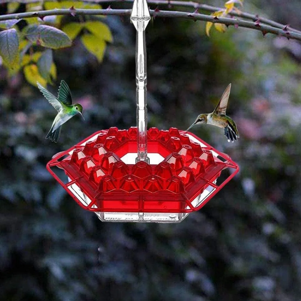 Hummingbird Feeder Outdoor Hanging Six Sides Hooked Bird Feeder