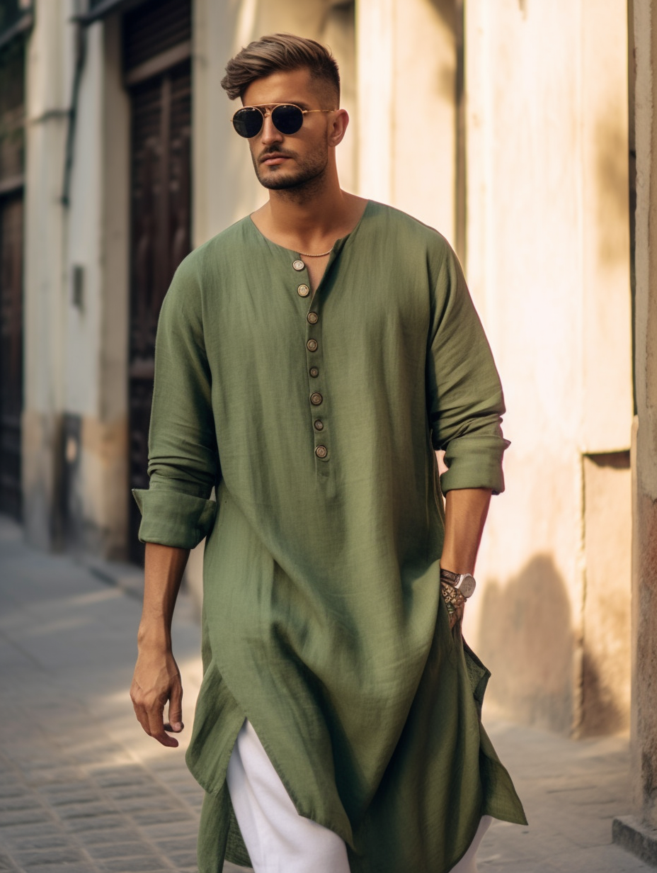 Men's Comfortable Linen Kaftan