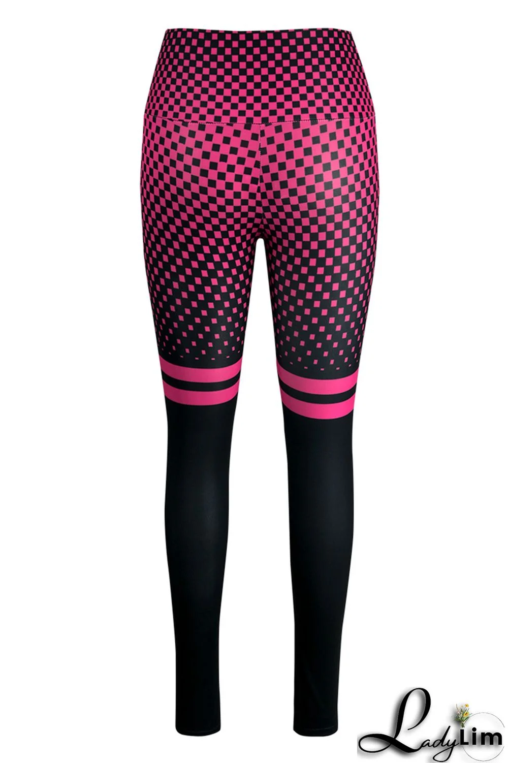 Rose Red Fashion Casual Sportswear Print Skinny High Waist Pencil Full Print Bottoms