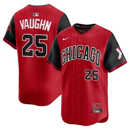 Men's Chicago White Sox #25 Andrew Vaughn  Red/Black 2025 City Connect Limited Player Jersey