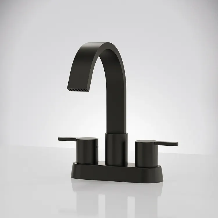 EVERSTEIN 2 Handle Stainless Steel Centerset Bathroom Sink Faucet Matte Black