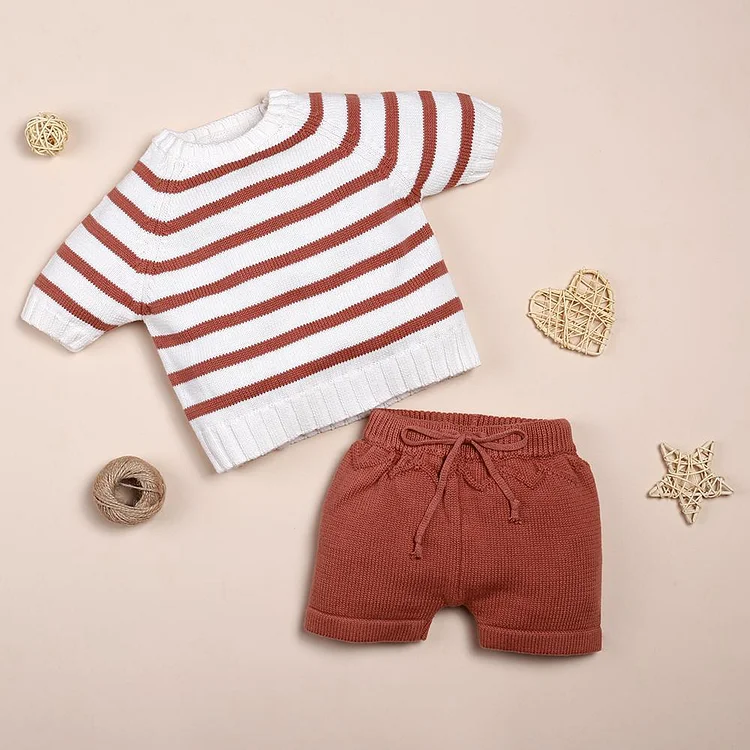  Cute brown stripe suit für 22'' Reborn Babypuppe Mädchen/boy - RSDP-Rebornbabypuppen-Rebornbabypuppen.de