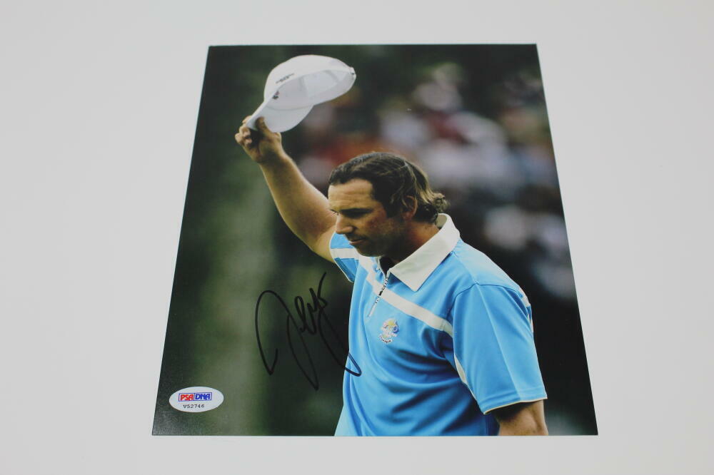 SERGIO GARCIA SIGNED AUTOGRAPH 8x10 Photo Poster painting - GOLF, 2017 MASTERS CHAMPION FLAG PSA