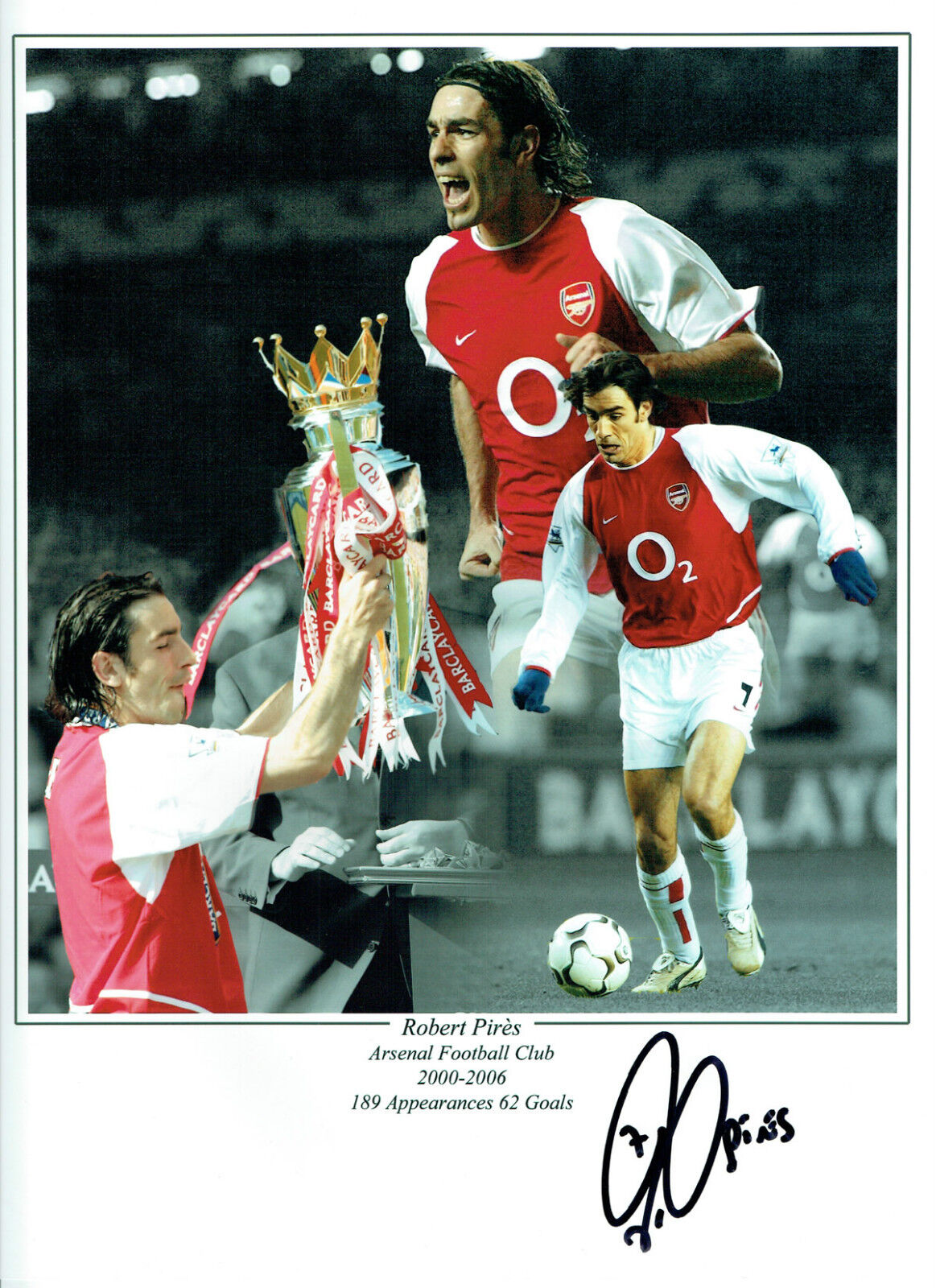 Robert PIRES SIGNED Autograph 16x12 MONTAGE Photo Poster painting AFTAL COA ARSENAL Legend
