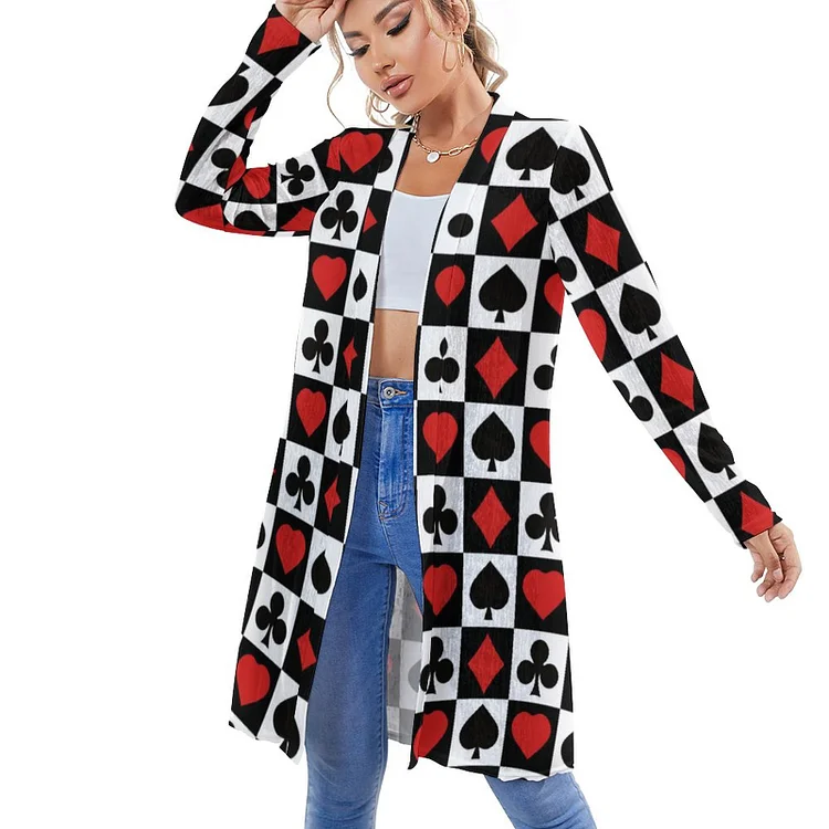 Medium Length Cardigan Poker Check customized, personalized, gift