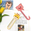 (US Only)6pcs Cartoon Animal Pattern 2D/Flat DIY Diamond Painting Ruler Bookmark Set