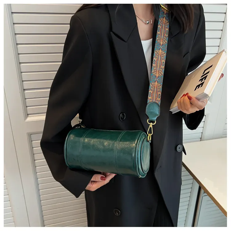 Retro Cylinder Bag Crossbody Bag