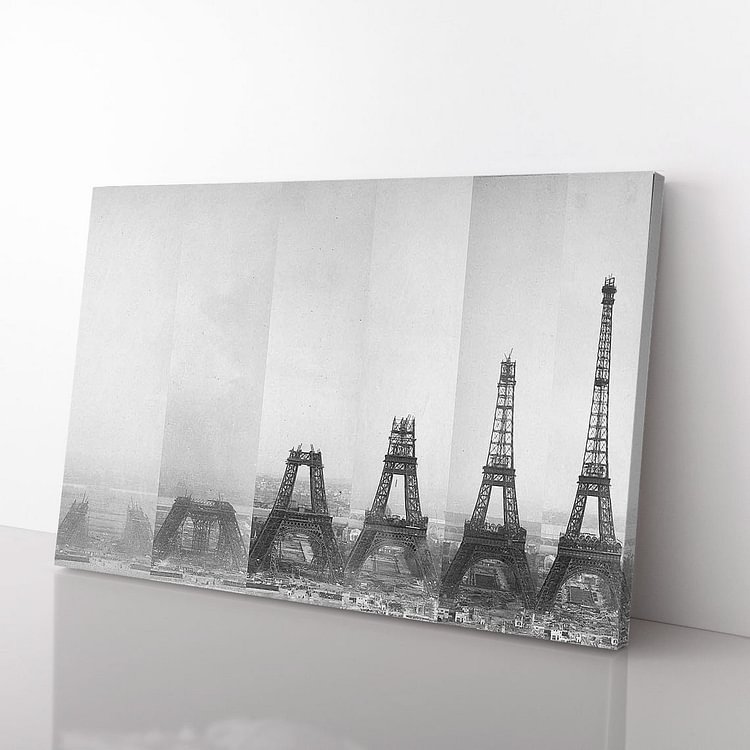 Eiffel Tower Construction Historical Photo Canvas