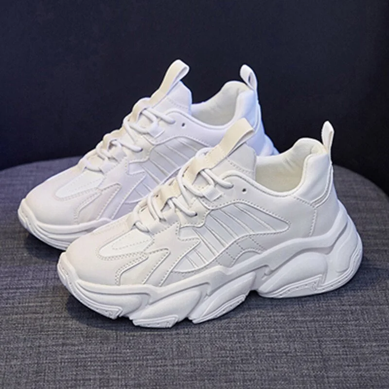 White Chunky Sneakers Women's Sports Shoes Female Trainers Designer 2021 Fashion Spring Walking Shoes Tenis zapatillas mujer