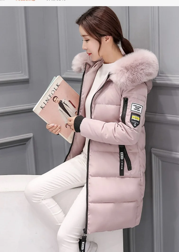 Woherb Cotton-Padded Jacket Female 2024 Winter Dress New Korean Version Of Fashion Long Cotton-Padded Jacket Female Large Size Slim Hooded Coat Female Cotton-Padded Jacket-Outfit Ideas