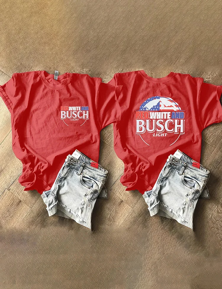 Red White and Busch Light 4th of July Unisex T-Shirt