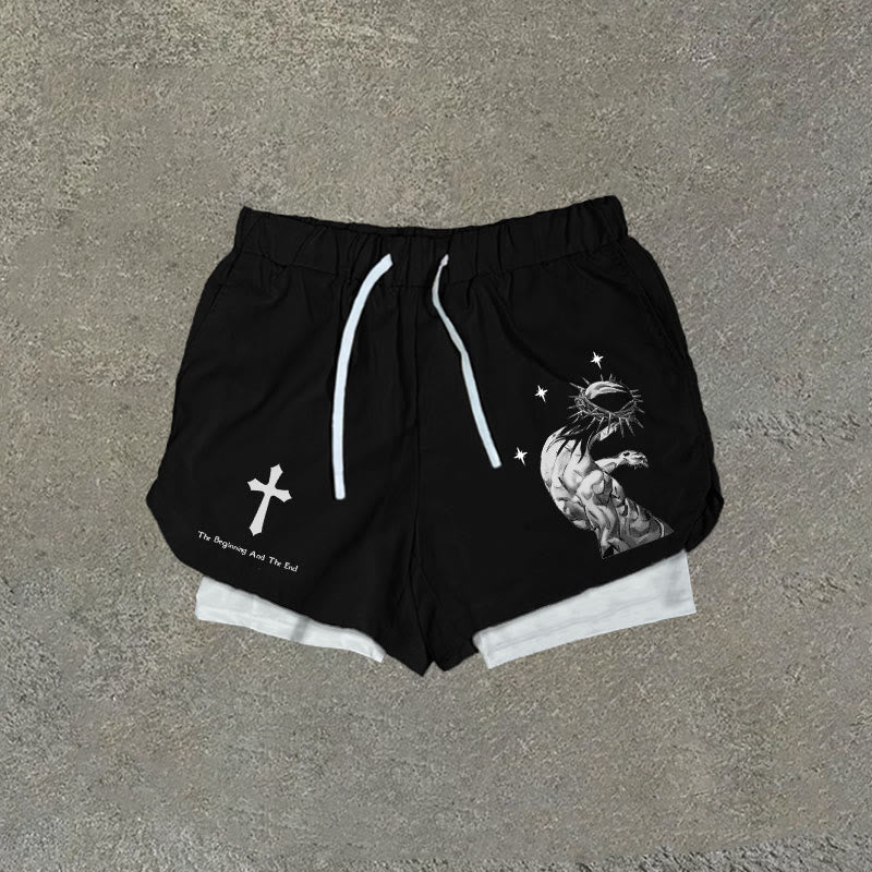 Loveciss®/ Jesus Is King Performance Double Layer Quick Dry Shorts