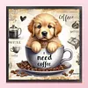 Golden Retriever In Coffee Cup-11CT Stamped Cross Stitch 40*40cm/15.75*15.75in