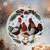 Chicken-DIY Embroidery Kit with Pattern Cotton Threads Needles Hoop 25*25cm/9.84*9.84in