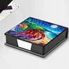 Animals Leather Diamond Art Note Box with 160 Sheets of Paper for DIY Art Craft