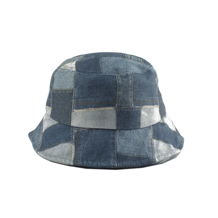 Summer Vintage Patchwork Denim Bucket Hats