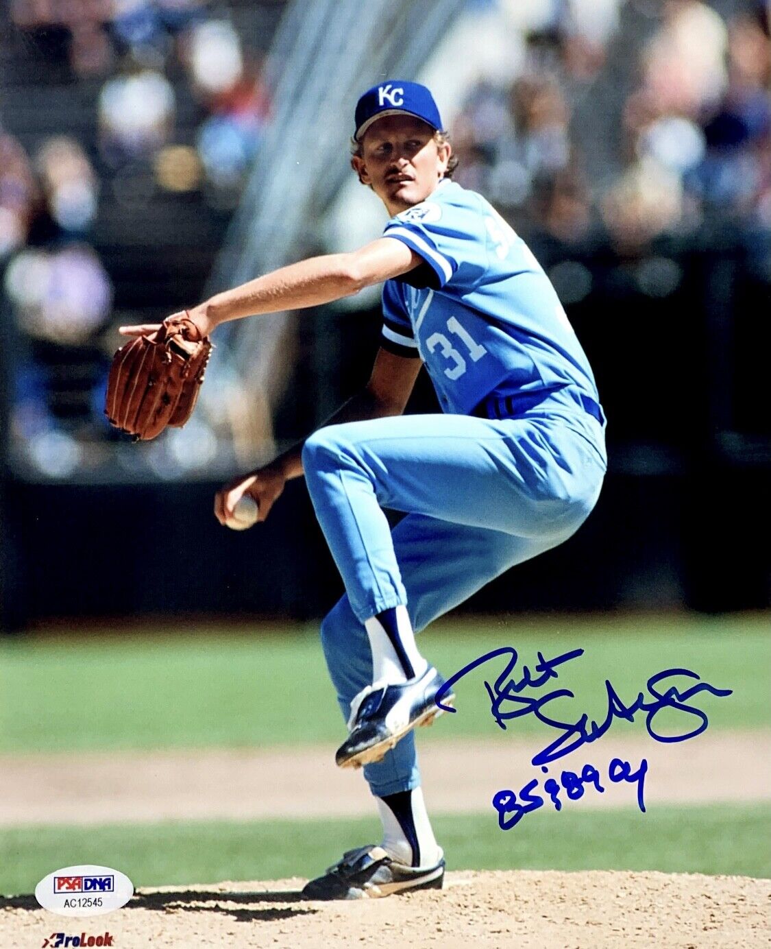 Bret Saberhagen Signed Baseball 8x10 Photo Poster painting Royals PSA AC12545 w/ Inscription