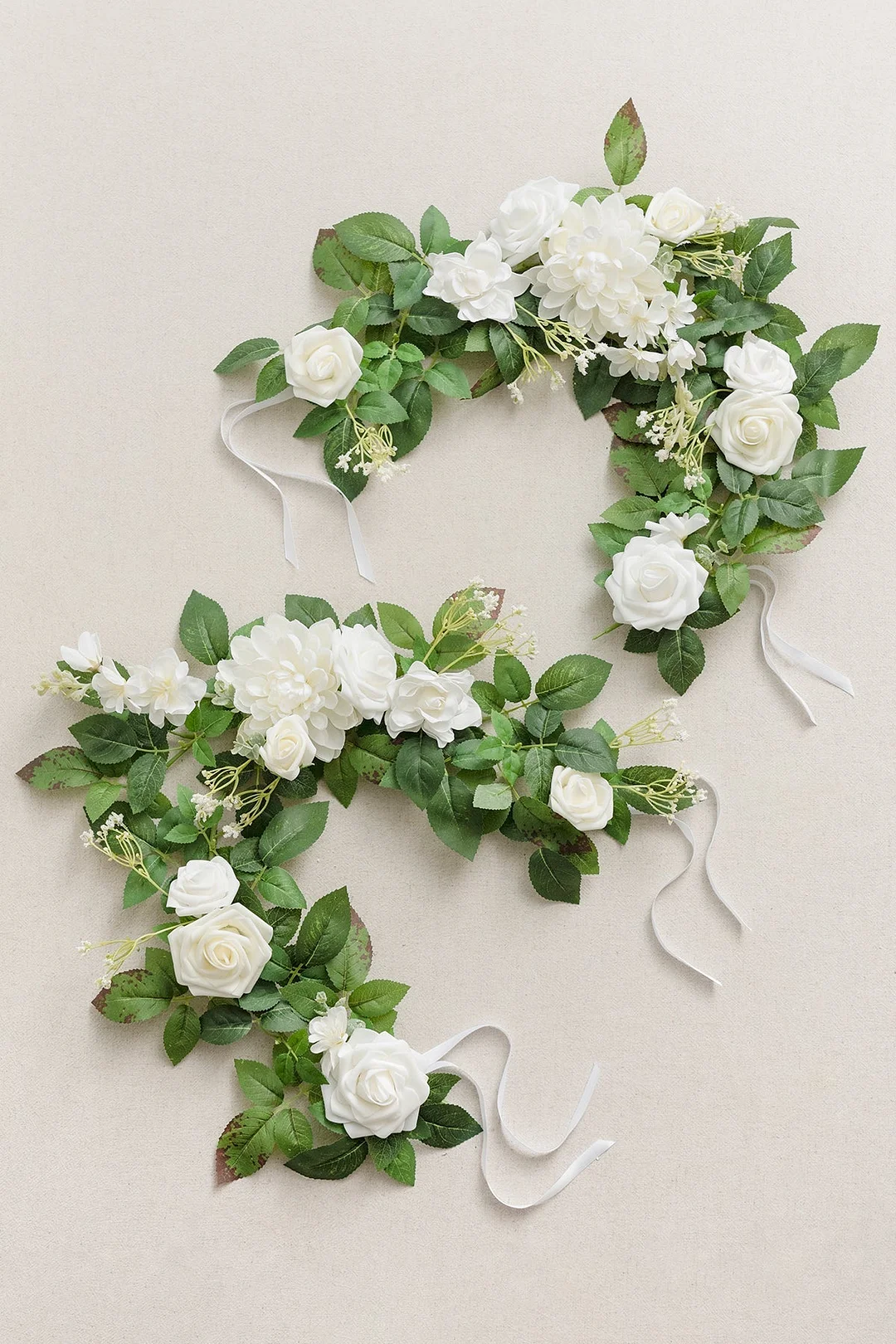 2ft Flower Garlands in White & Sage
